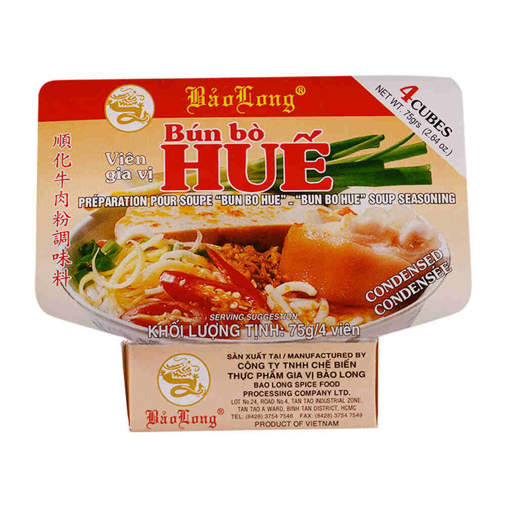 Petite boîte en carton de Cubes de bouillon Bun Bo Hue 75G BAO LONG