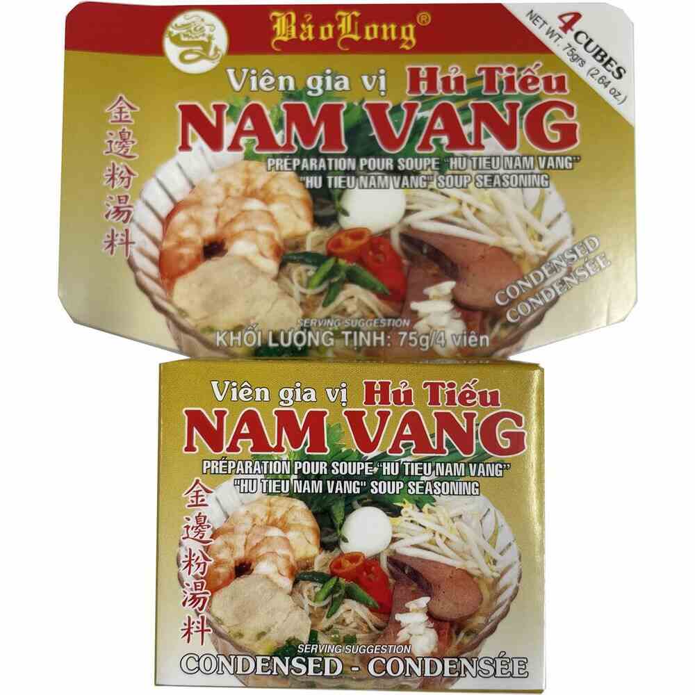 Petite boîte en carton de Cubes de bouillon Hu Tieu Nam Vang 75G BAO LONG