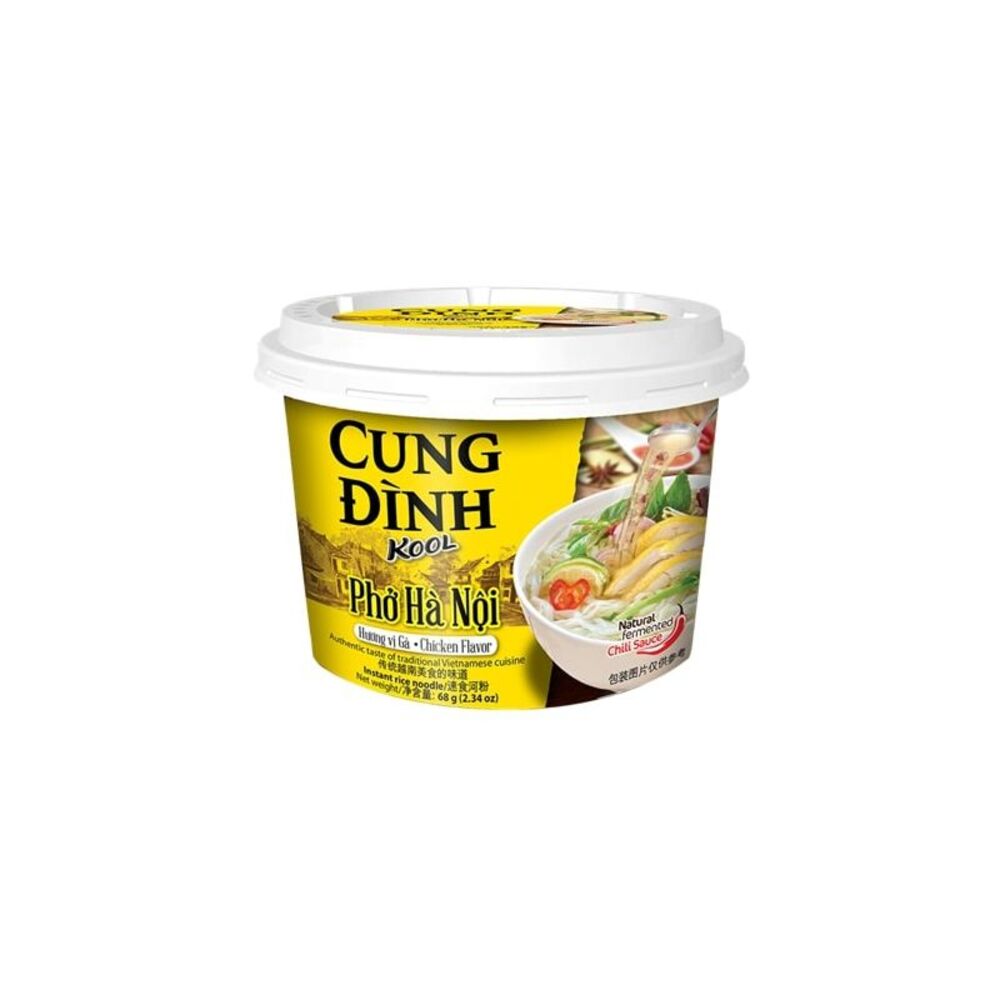 Bol en plastique de Nouilles de riz instantanées (Bol) Poulet 68G CUNG DINH