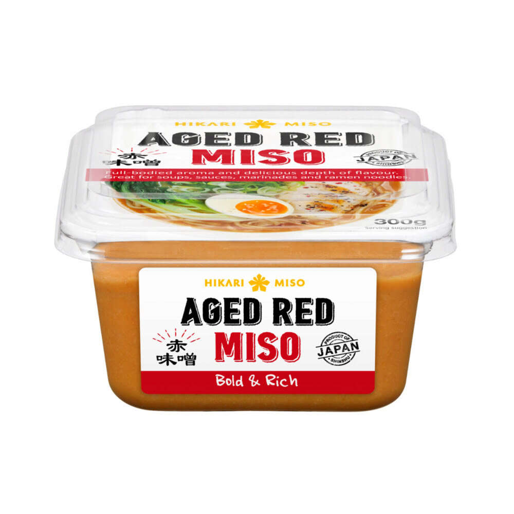 Boîte en plastique refermable de Pâte Miso Rouge 300G HIKARI