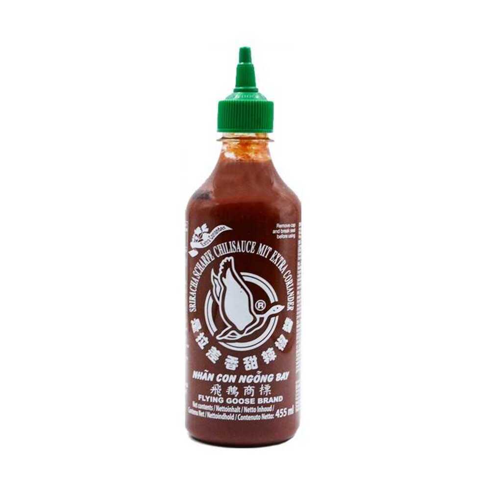 Bouteille de Sauce Piquante à la Coriandre 455ml de la marque FLYING GOOSE