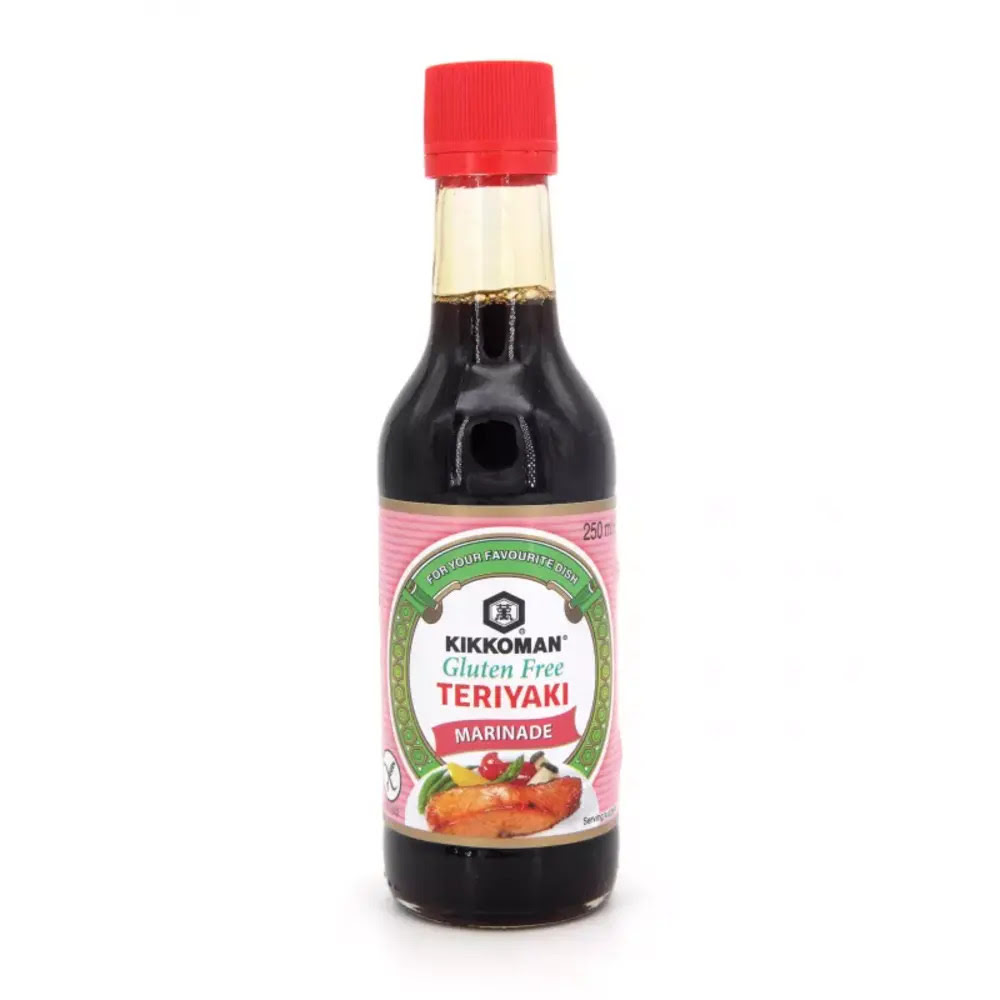 Bouteille en verre de 250ml de Sauce Teriyaki sans gluten Kikkoman