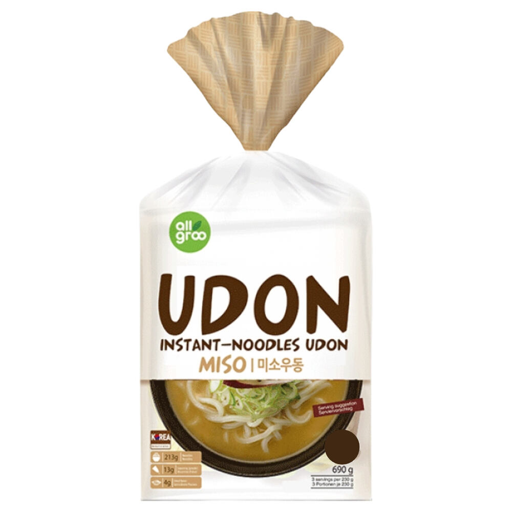 Pack en plastique de Soupe de nouilles Udon Miso ALLGROO