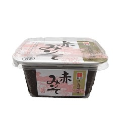 Boîte en plastique refermable de Pâte Miso Rouge (Aka Miso) 300G SHINJYO