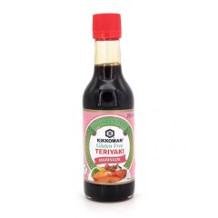 Bouteille en verre de 250ml de Sauce Teriyaki sans gluten Kikkoman