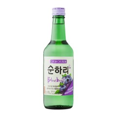 Bouteille en verre de Soju Myrtille 12° 360ML CHUM CHURUM